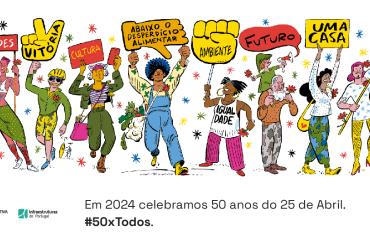Ilustração do Nuno Saraiva -  Comissão Comemorativa 50 anos 25 de Abril