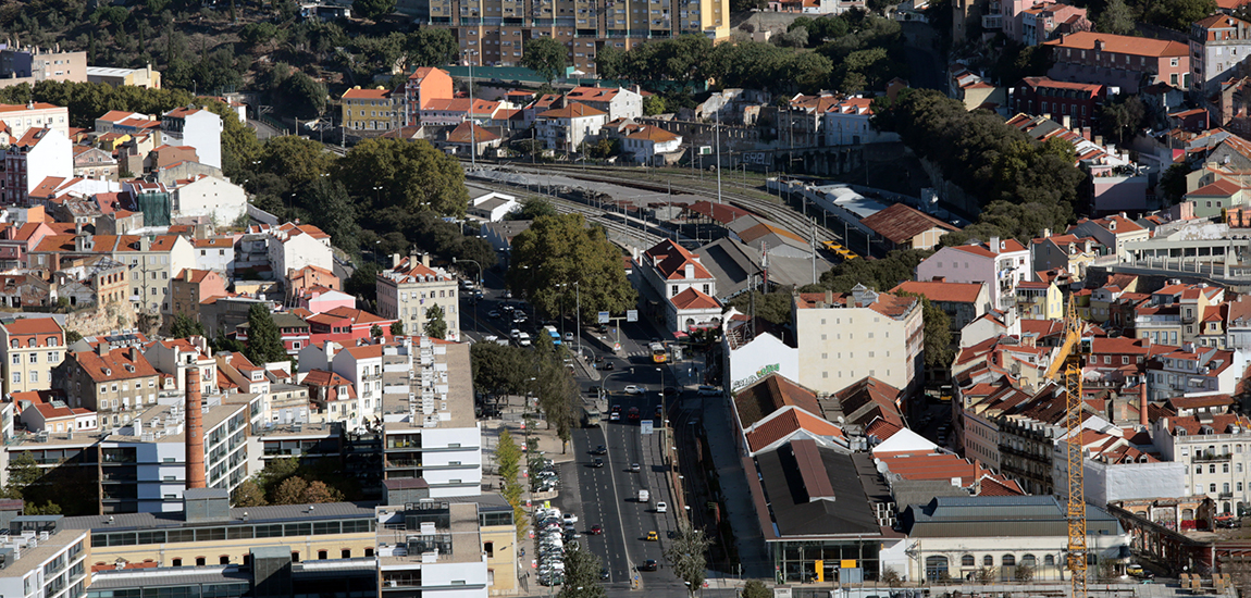 Imagem - Vista aérea Estação ferroviária de Alcântara-Terra 