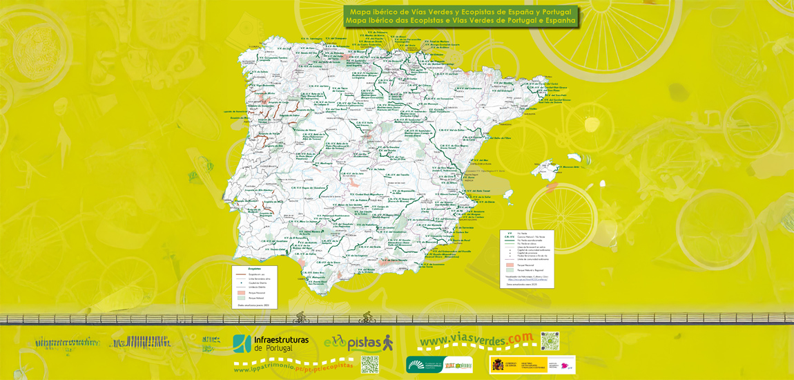 Imagem - Mapa Ibérico Ecopistas e Vias Verdes