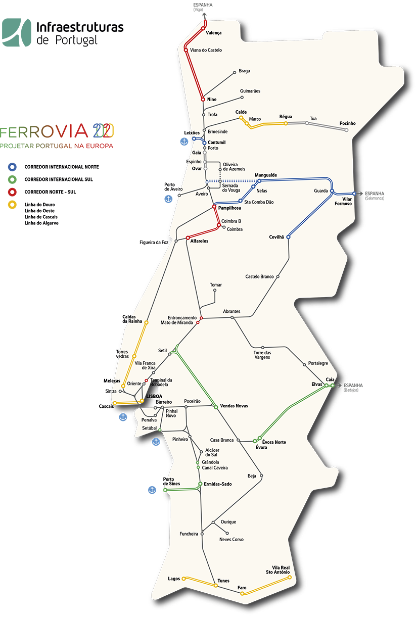 Mapas da Rede Ferroviária Nacional