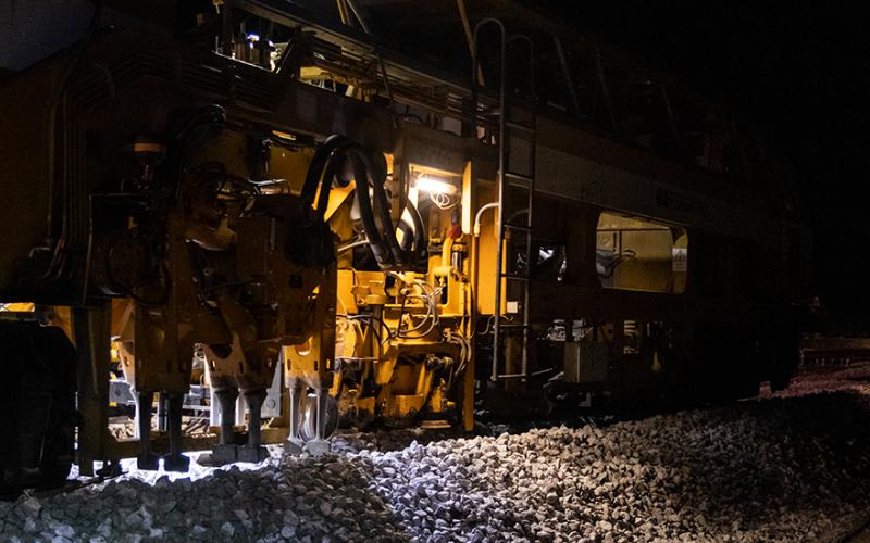 Foto da obra na Linha do Algarve, Troço Tunes - Lagos