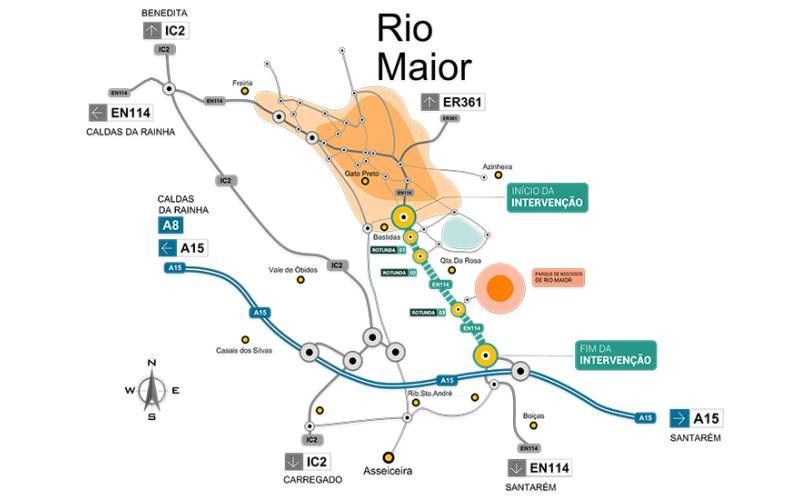 Infografia da Variante de Ligação da Zona Industrial de Rio Maior à EN114