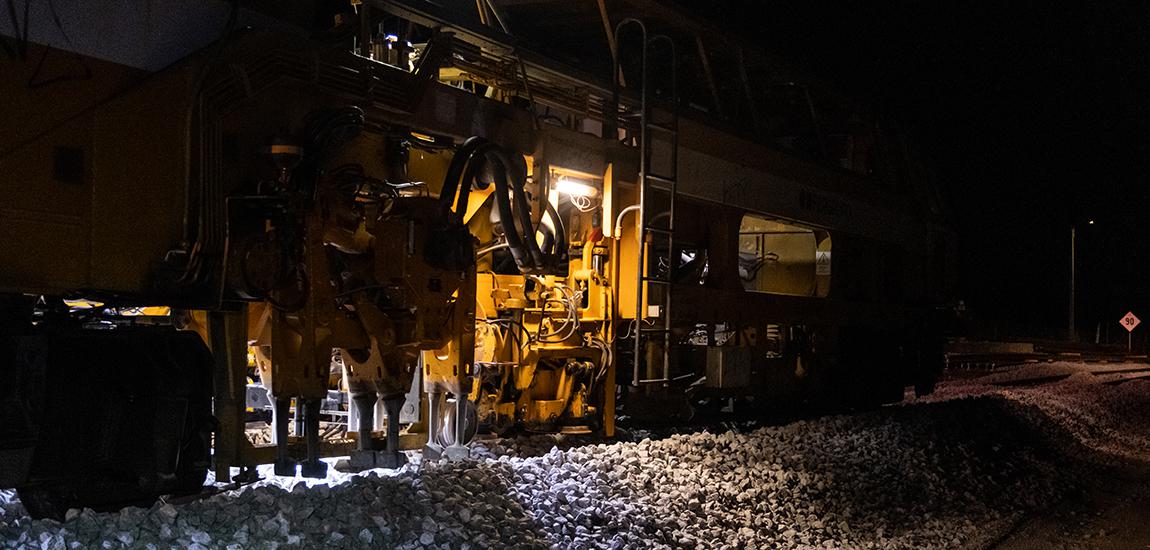 Foto da obra na Linha do Algarve, Troço Tunes - Lagos