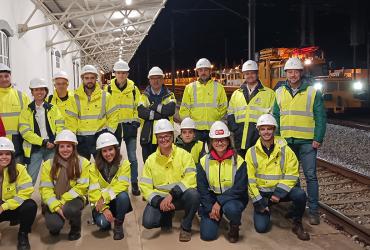 Alunos da 1ª Pós-Graduação em Engenharia Ferroviária do ISEL visitam trabalhos de modernização da Linha de Sines