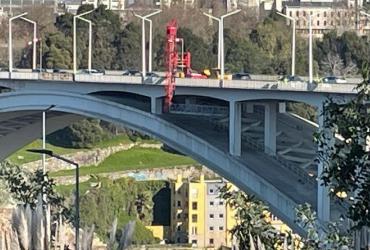 Trabalhos de inspeção e manutenção na Ponte da Arrábida, Porto