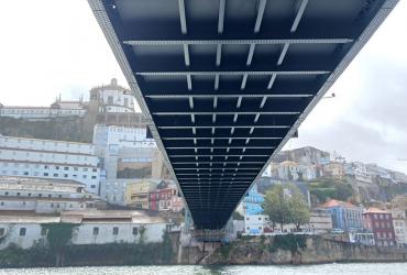 Plano de vista inferior do tabuleiro inferior da Ponte Luiz I