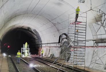Fotografia 1 - Obras em curso no Túnel de Penalva
