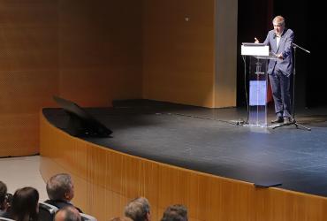 Fotografia da apresentação da futura Estação de Santo Ovídio