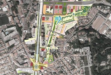 Fotografia da apresentação da futura Estação de Santo Ovídio