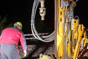 Estabilização de talude de aterro na Linha do Norte