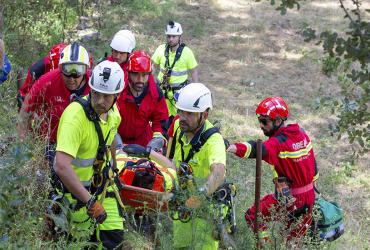 Imagem - Simulacro de resgate em altura na Ponte da Nossa Senhora da Barroca