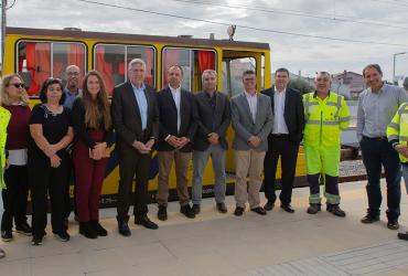 Representantes da Comissão Europeia, do Ministério das Infraestruturas e Habitação, do IMT, da TIS e da equipa técnica da IP 