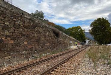 Reforço de muro de suporte na Linha do Douro