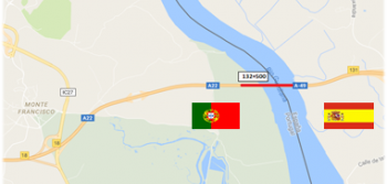 Mapa Ponte Internacional Sobre o Rio Guadiana em Vila Real de Santo António e Viaduto de Acesso