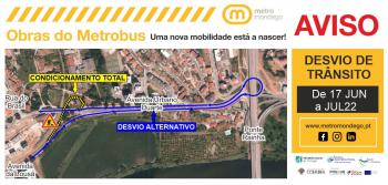 Obras do Metrobus implicam desvio de trânsito na Avenida da Lousã, em Coimbra