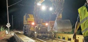 Trabalhos noturnos na PH da Linha da Beira Baixa: fotografia 1